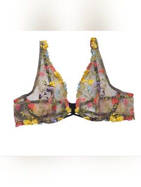 Victoria's Secret Dream Angels Floral Lace Unlined Plunge Bra 36A